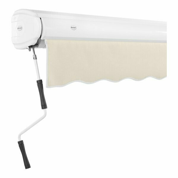 Awntech Key West 12' Linen Heavy-Duty Manual Retractable Patio Awning with Protective Hood 237FCM12L